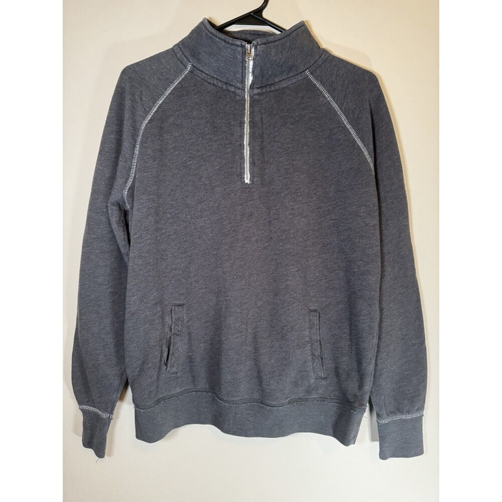 Aéropostale Quarter Zip Gray Pull Over Sweater With Pockets Size Medium